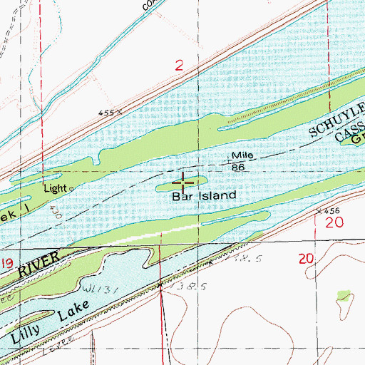Topographic Map of Bar Island, IL