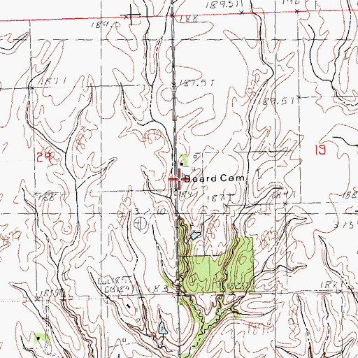 Topographic Map of Beard Cemetery, IL