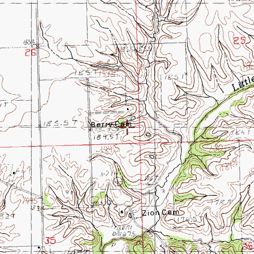 Topographic Map of Berry Cemetery, IL
