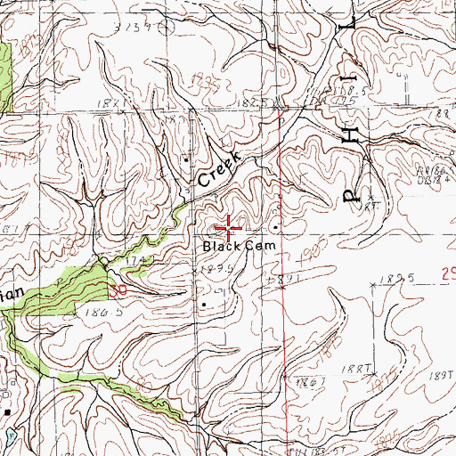 Topographic Map of Black Cemetery, IL