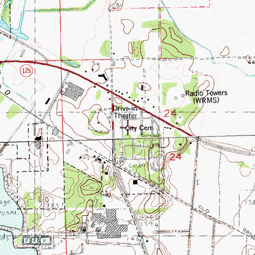 Topographic Map of Beardstown City Cemetery, IL