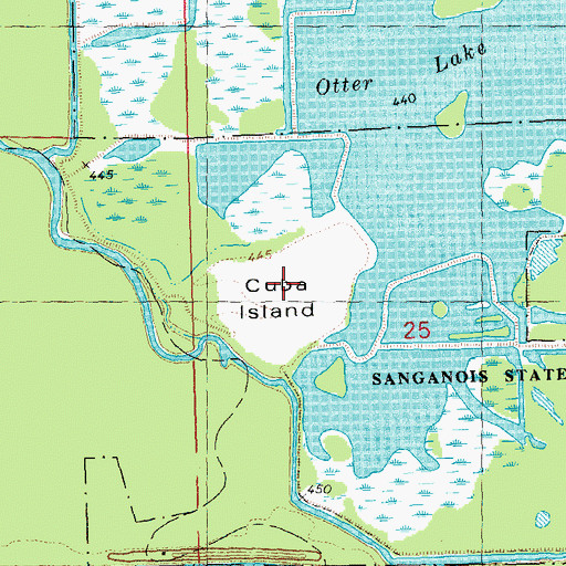 Topographic Map of Cuba Island, IL