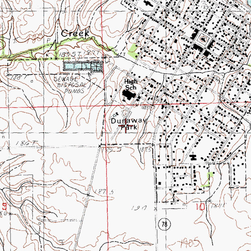 Topographic Map of Dunaway Park, IL