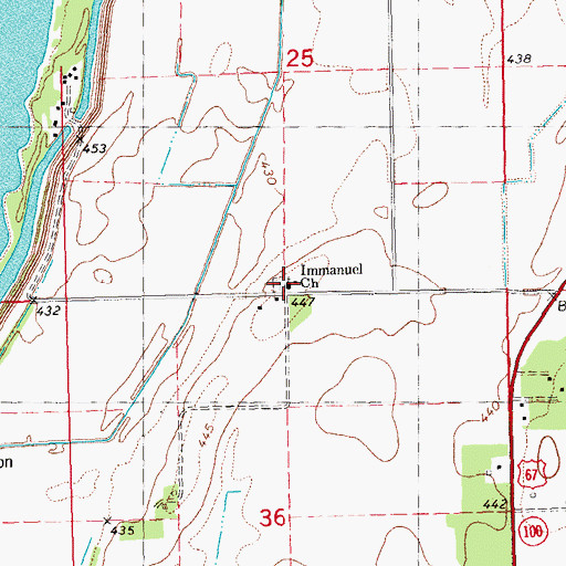 Topographic Map of Immanuel Church, IL