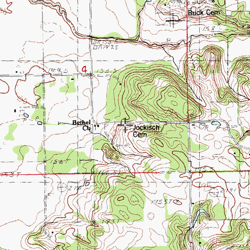 Topographic Map of Jockisch Methodist Cemetery, IL