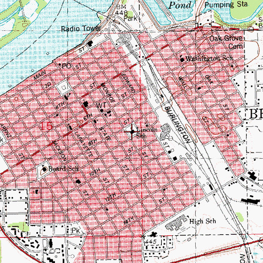 Topographic Map of Lincoln School, IL