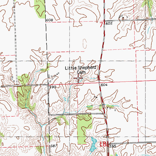 Topographic Map of Little Shepherd Cemetery, IL