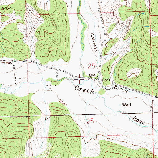 Topographic Map of Brush Creek, CO