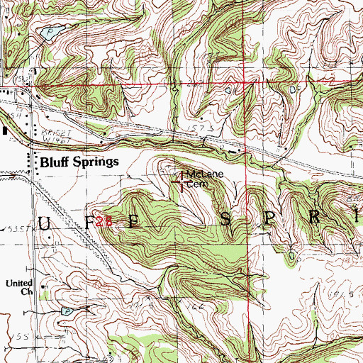 Topographic Map of McLane Cemetery, IL