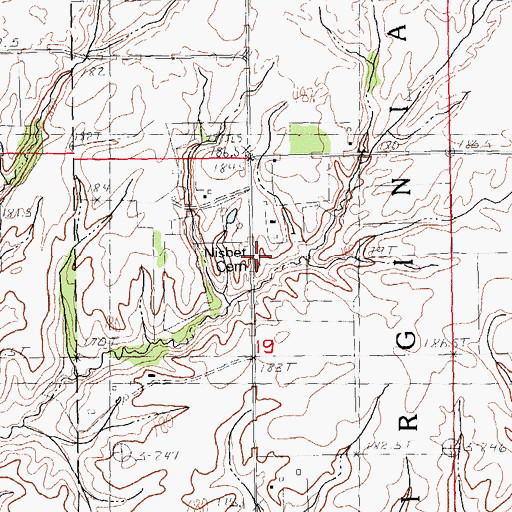 Topographic Map of William Nisbet Cemetery, IL