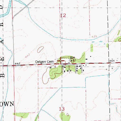 Topographic Map of Otgen Cemetery, IL
