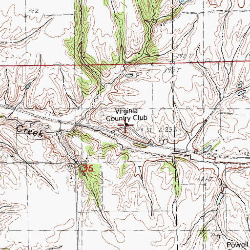 Topographic Map of Virginia Country Club, IL