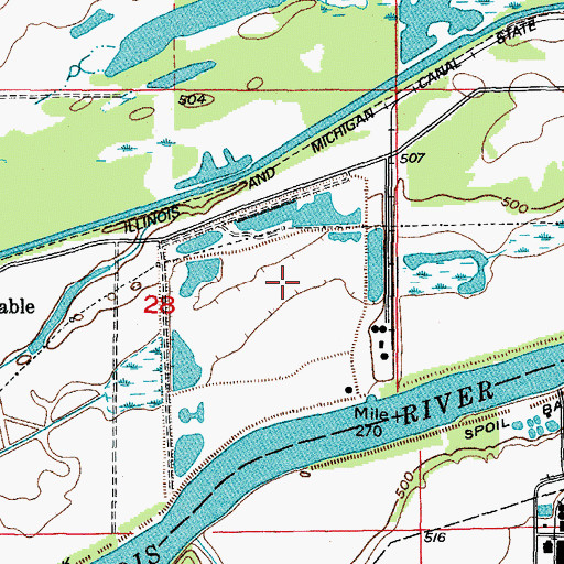 Topographic Map of Aux Sable Lake, IL