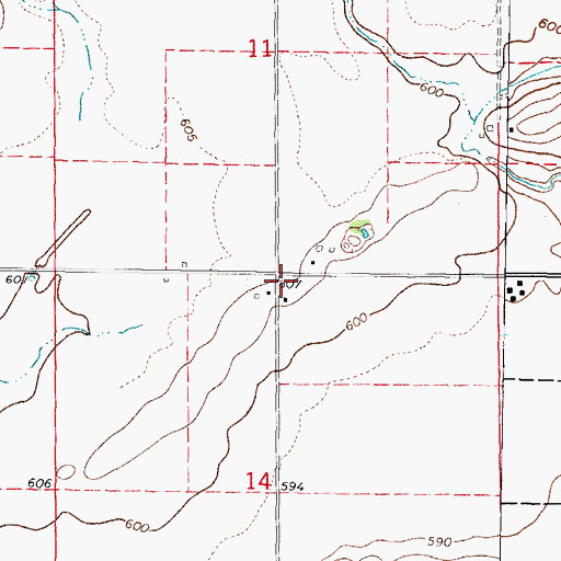 Topographic Map of Cassem School (historical), IL