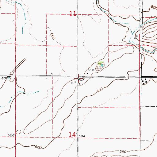 Topographic Map of Cassem School (historical), IL