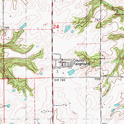 Topographic Map of Adams County Fairground, IL