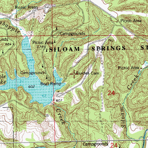 Topographic Map of Burden Cemetery, IL