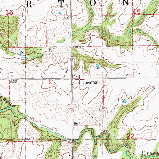 Topographic Map of Burton Townhall, IL