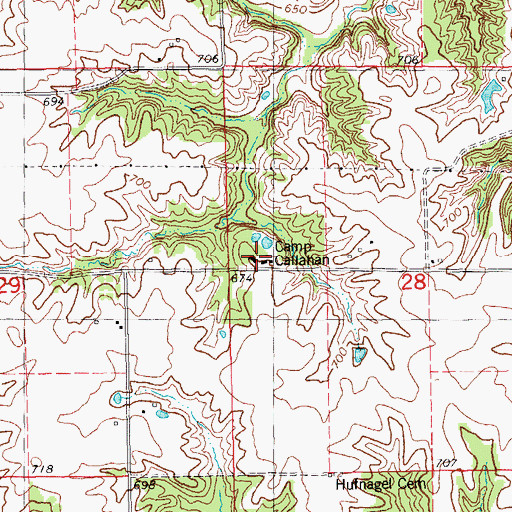 Topographic Map of Camp Callahan, IL