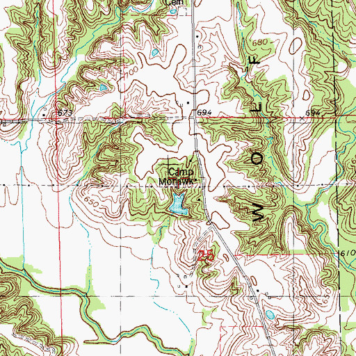 Topographic Map of Camp Mohawk, IL