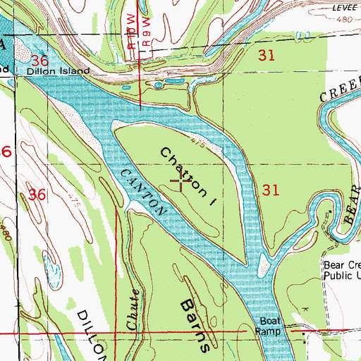 Topographic Map of Chatton Island, IL