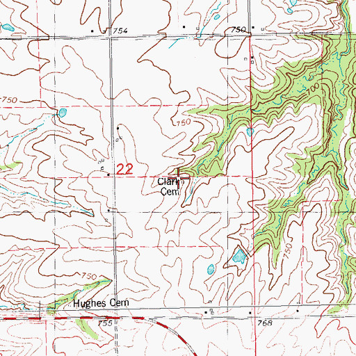 Topographic Map of Clark Family Cemetery, IL