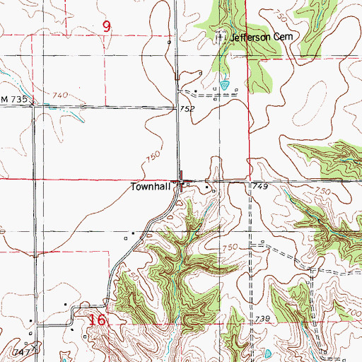 Topographic Map of Concord Townhall, IL