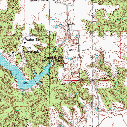 Topographic Map of Hagemeister Landing Strip (historical), IL