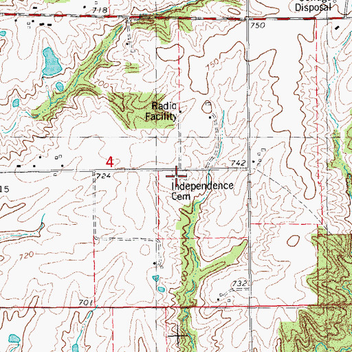 Topographic Map of Independence Cemetery, IL