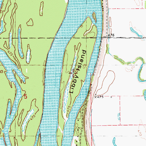 Topographic Map of Libby Island, IL