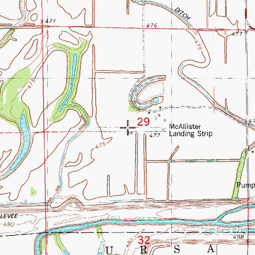 Topographic Map of McAllister Landing Strip (historical), IL