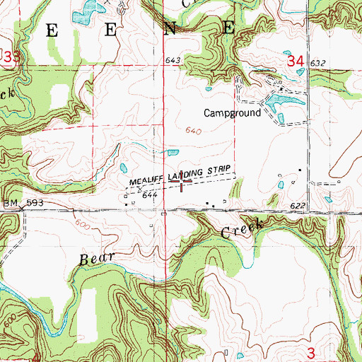 Topographic Map of Mealiff Landing Strip (historical), IL