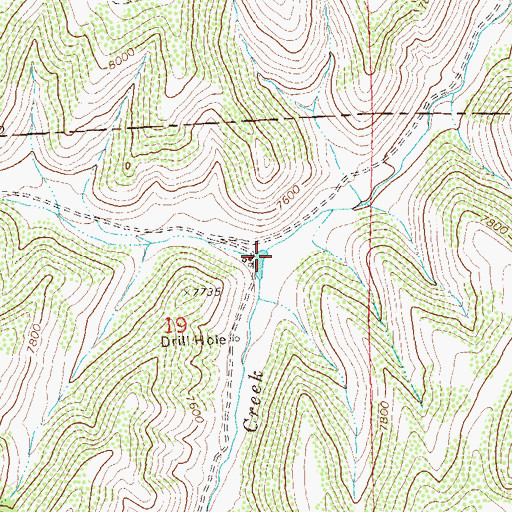 Topographic Map of Whiskey Gulch, CO