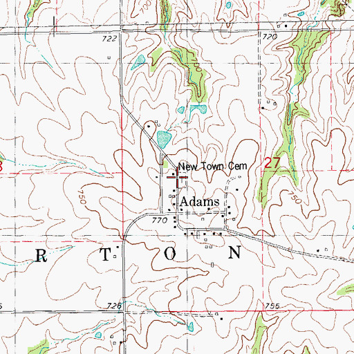 Topographic Map of Newton Cemetery, IL