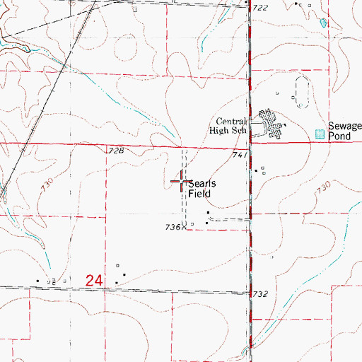 Topographic Map of Searls Field (historical), IL