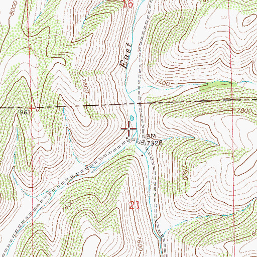Topographic Map of Bull Fork, CO