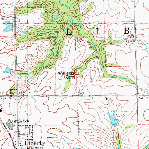 Topographic Map of Williams Family Cemetery, IL