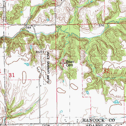 Topographic Map of Bean Family Cemetery, IL