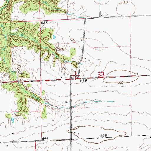 Topographic Map of Cain School (historical), IL