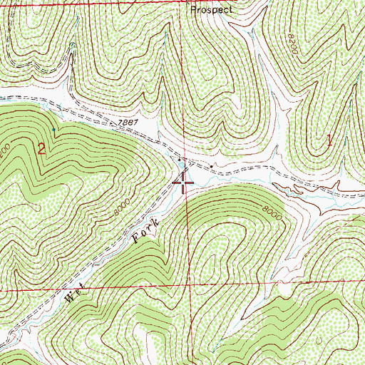 Topographic Map of Wet Fork West Fork Parachute Creek, CO