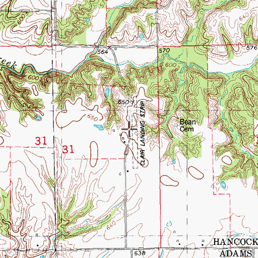 Topographic Map of Clair Landing Strip (historical), IL