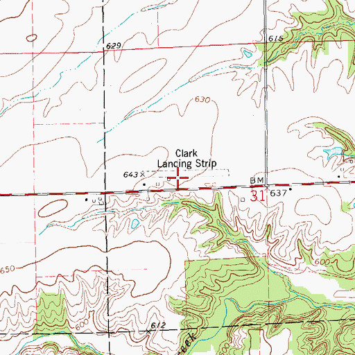 Topographic Map of Clark Landing Strip (historical), IL