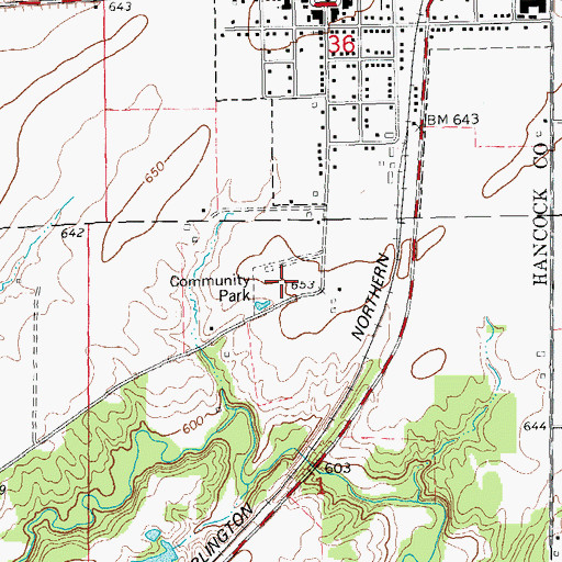 Topographic Map of Community Park, IL