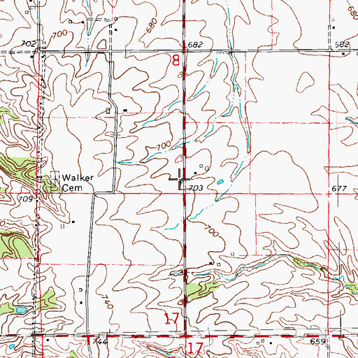 Topographic Map of Elm Grove School (historical), IL
