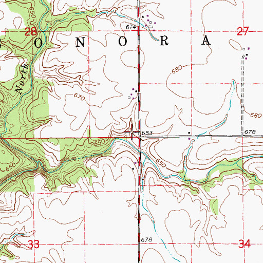 Topographic Map of Golden Point School (historical), IL