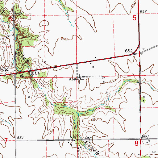 Topographic Map of Harmony School (historical), IL