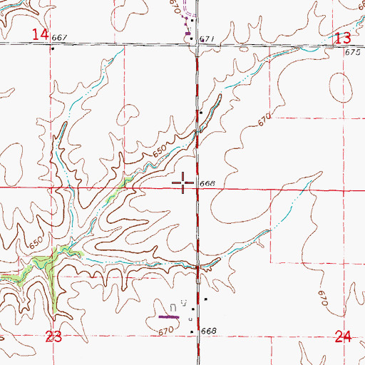 Topographic Map of Hyndman School (historical), IL