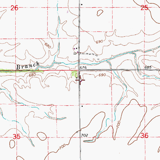Topographic Map of Larry School (historical), IL