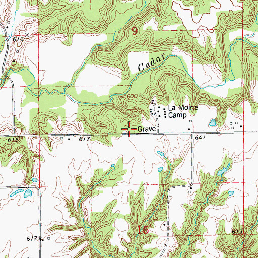 Topographic Map of Liberty Church (historical), IL
