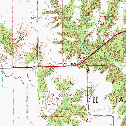 Topographic Map of Liberty School (historical), IL